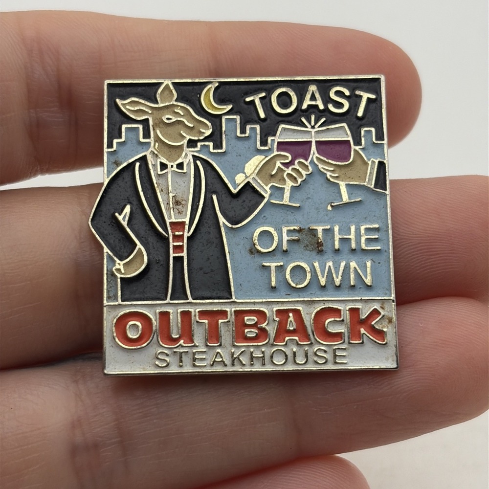 Outback Steakhouse Toast Of The Town Kangaroo Tuxedo Wine Lapel Hat Pin